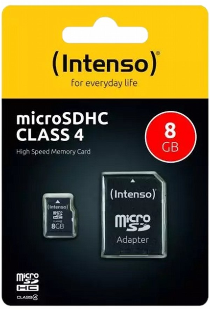 Karta pamęnci Intenso MicroSDHC 8GB Class 4 + SD Adapter (4034303010707) - obraz 3