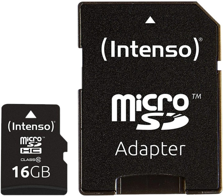 Karta pamęnci Intenso MicroSDHC 16GB Class 10 + SD Adapter (4034303016136) - obraz 1