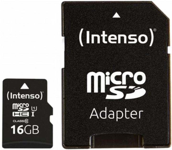 Karta pamęnci Intenso MicroSD 16GB Class 10 UHS-I + SD Adapter (4034303031580) - obraz 1
