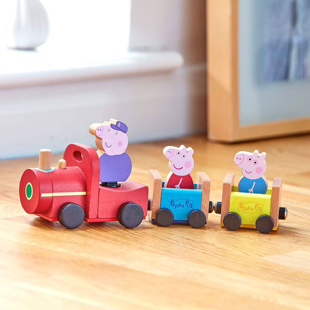 Drewniany zestaw do zabawy Peppa Pig Pociąg Dziadka Peppy (07210) (5029736072100) - obraz 4