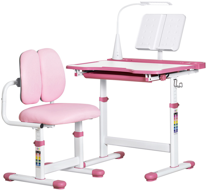 Комплект мебели Evo-Kids Стол + стул + полка + лампа (BD-23 PN) - изображение 1