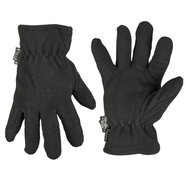 Перчатки тактические флисовые L Черные Mil-Tec FINGERHANDSCHUHE FLEECE THINSULATE S SCHWARZ (12534002-L) - изображение 1