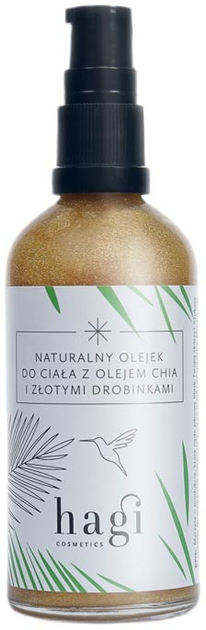 Olejek do ciała Hagi naturalny z olejem chia i złotymi drobinkami 100 ml (5906874158517) - obraz 1