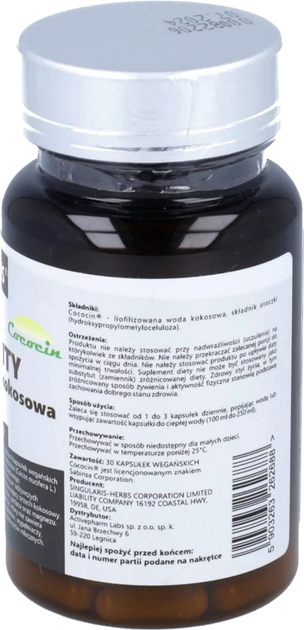 Liofilizowana woda kokosowa Singularis Superior 30 kapsułek (5903263262688) - obraz 4