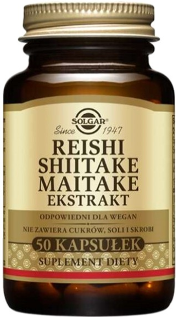 Дієтична добавка Solgar Reishi Shiitake Maitake 50 капсул (033984004689) - зображення 1
