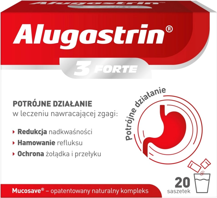 Suplement diety Urgo Alugastrin 3 Forte 20 szt (5902020314929) - obraz 2