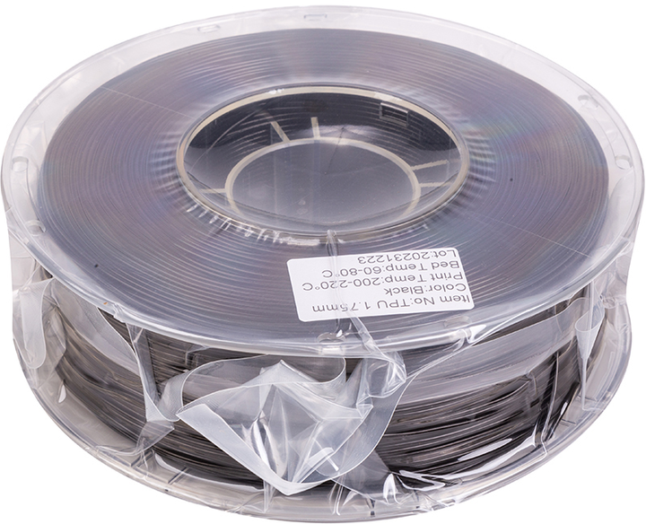 TPU-пластик PowerPlant Filament для 3D-принтера 1.75 мм 1 кг Чорний ...