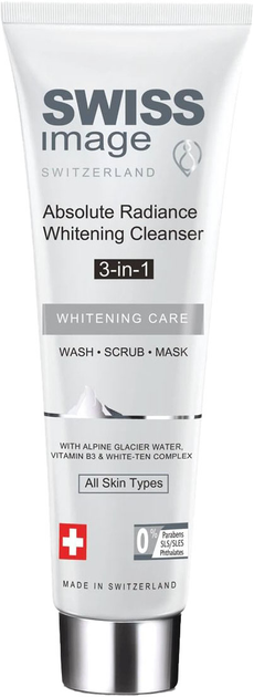 Очищувальний засіб для обличчя Swiss Image Whitening Care Absolute Radiance Whitening 3в1 Face Wash Scrub & Mask 100 мл (7649991164235) - зображення 1