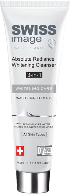 Очищувальний засіб для обличчя Swiss Image Whitening Care Absolute Radiance Whitening 3в1 Face Wash Scrub & Mask 100 мл (7649991164235) - зображення 1