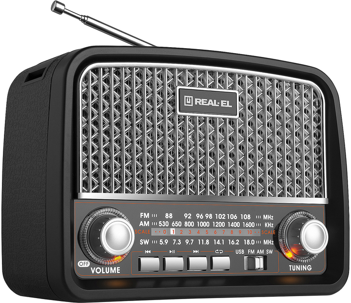 Портативный радиоприёмник Real-El X-520 Черный (EL121800006) - изображение 1