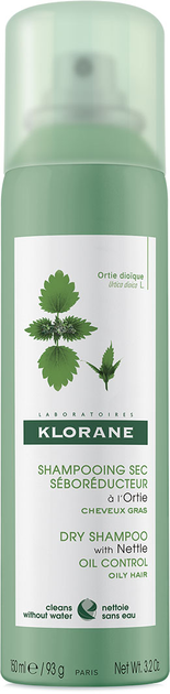 Suchy szampon Klorane Nettle Sebo-Regulating Dry Shampoo for Oily Dark Hair 150 ml (3282770208702) - obraz 1