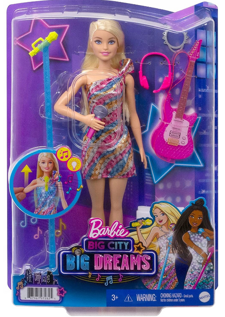 Лялька Mattel Barbie Big City Dreams Malibu з музикою GYJ23 (0887961972849) - зображення 1