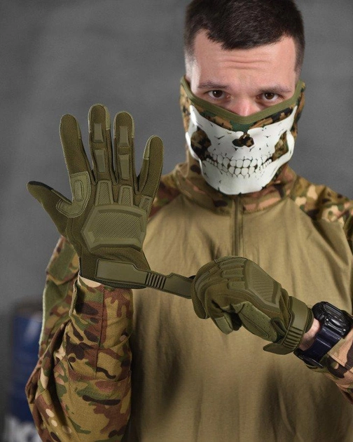 Армейские штурмовые полнопалые перчатки XL олива (13426) - изображение 1