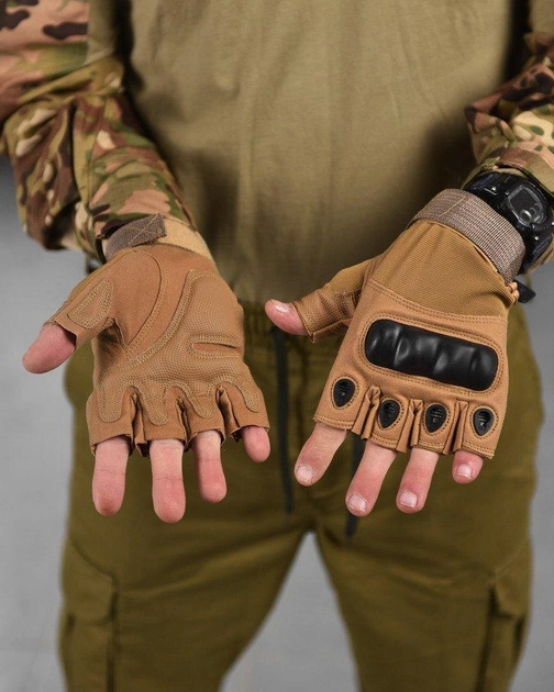 Тактические беспалые перчатки L койот (11137) - изображение 2