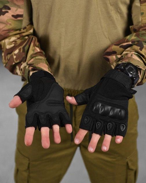 Тактичні безпальні рукавички 2XL чорні (10953) - зображення 1