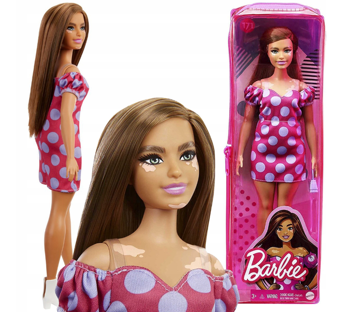 Lalka Mattel Barbie Fashionistas Vitiligo GRB62 (0887961900354) - obraz 1
