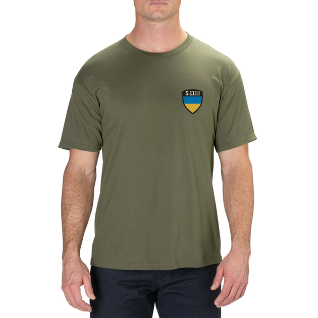 Футболка с рисунком 5.11 Tactical Shield Ukraine Лимитированная Серия XL Military Green - изображение 1