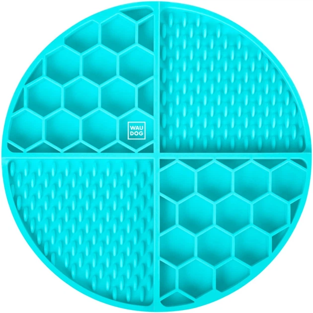 Коврик для слизывания и медленного питания WAUDOG Silicone 211х211х30 мм Голубой (4823089367033) - Фото 2 Коврик для слизывания и медленного питания WAUDOG Silicone 211х211х30 мм Голубой (4823089367033) - изображение 2