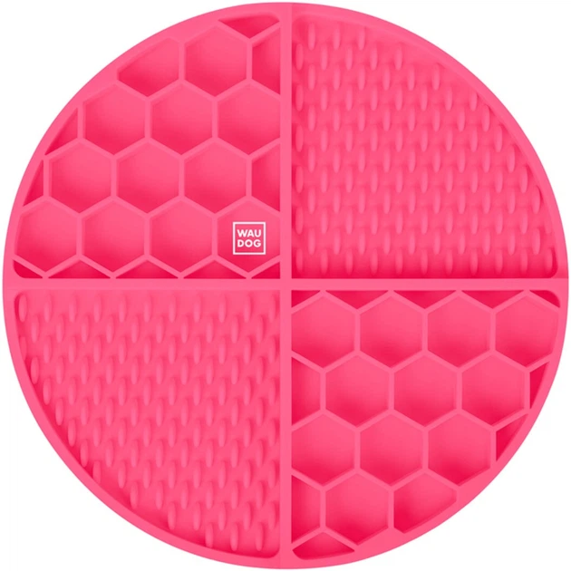 Mata do lizania i powolnego karmienia WAUDOG Silicone 211x211x30 mm  Różowa (4823089367040) - obraz 2
