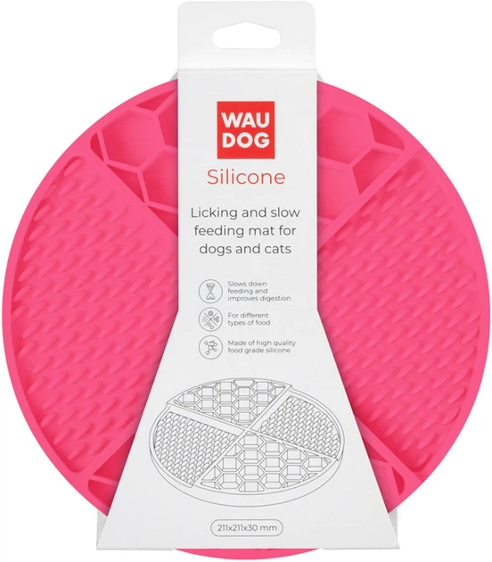 Mata do lizania i powolnego karmienia WAUDOG Silicone 211x211x30 mm  Różowa (4823089367040) - obraz 4