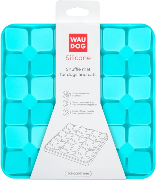 Mata silikonowa do wyszukiwania żywności WAUDOG Silicone 205x205x17 mm Niebieska (4823089367071) - obraz 4