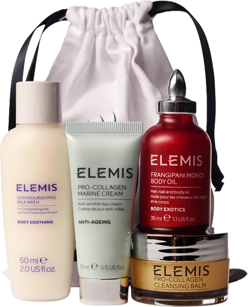 Набір косметики для догляду Elemis Best Sellers Kit Молочко для тіла та ванни 60 мл + Крем 15 мл + Олія 35 мл + Очищувальний бальзам 20 г (0641628680412) - зображення 2