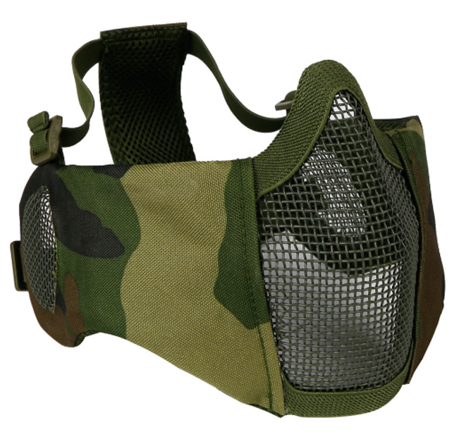 Маска для страйкбола с защитой ушей с вентиляцией, Тактическая маска зеленая с сеткой на лицо Multicam UKR - изображение 2