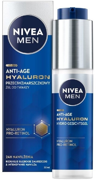 Гель для обличчя Nivea Men Hyaluron проти зморшок 50 мл (4006000002255) - зображення 1