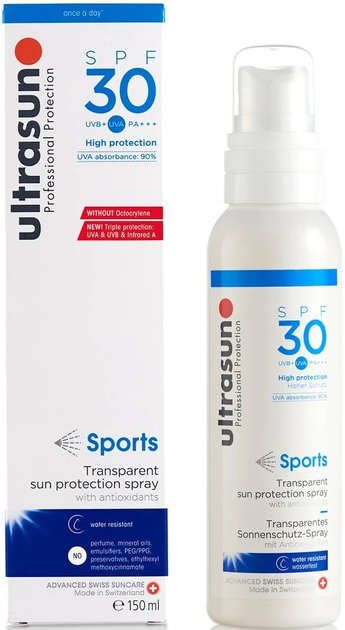 Spray przeciwsłoneczny Ultrasun Sports SPF 30 150 ml (756848486109) - obraz 2