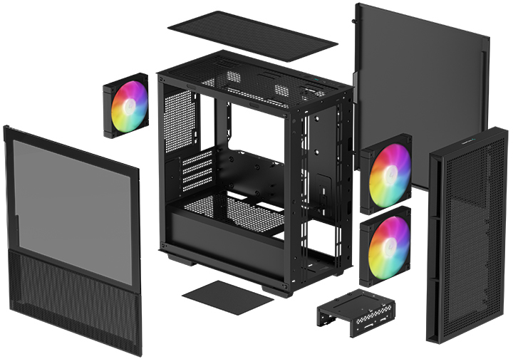 Корпус DeepCool CH360 Black (R-CH360-BKAPE3-G-1) - зображення 13