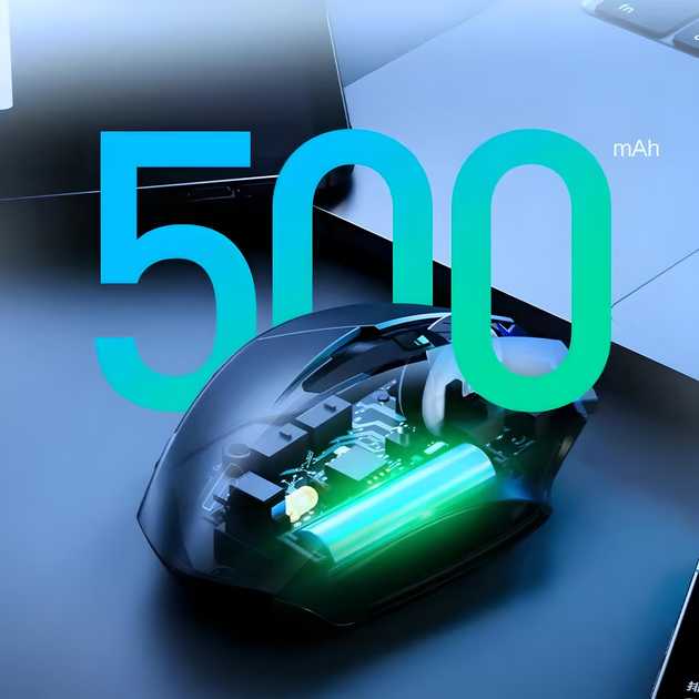 Мышь беспроводная INPHIC F1 с подключением USB 2.4G, аккумулятором, индикатором заряда и 2400 DPI, mate black - изображение 4