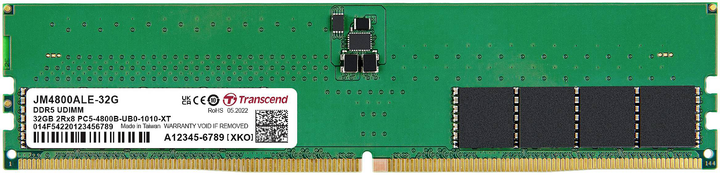Pamięć Transcend DDR5-4800 32768MB PC5-38400 1Rx8 2Gx8 (JM4800ALE-32G) - obraz 1