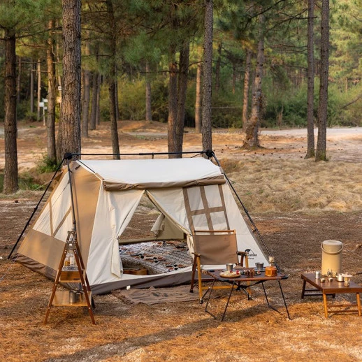 Палатка с навесом Naturehike polyester CNH22ZP029 светло-коричневая - изображение 5