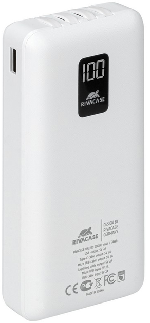 Powerbank RIVACASE VA2220 20000mAh 10W White - obraz 1