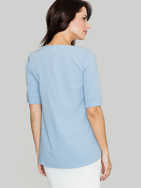 Bluzka damska z krótkim rękawem Lenitif K370 S Niebieska (5902194330381) - obraz 2