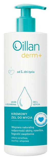 Krem-żel do mycia Oillan Derm+ od 1 dnia życia 400 ml (5900116091655) - obraz 1