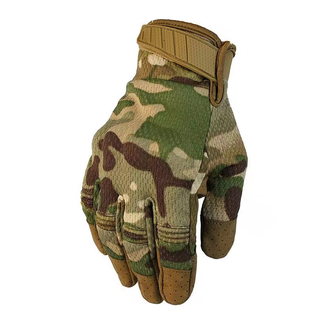 Тактические перчатки полнопалые с защитой Multicam, L - изображение 2