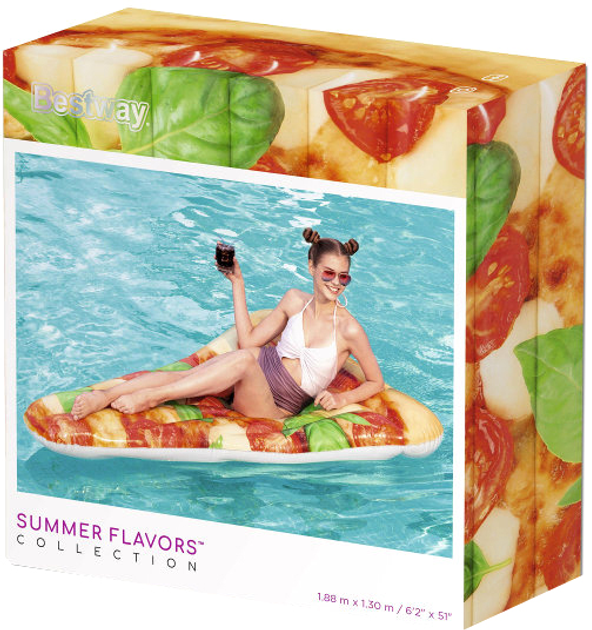 Materac dmuchany do pływania Bestway Pizza 188 x 130 cm (6942138967777) - obraz 1