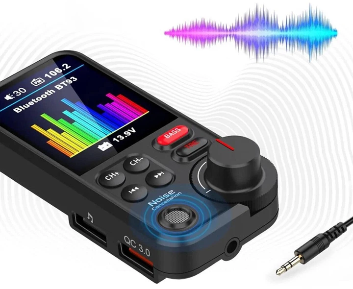Автомобильный передатчик / FM-трансмиттер для машины, Bluetooth 5.0, 25 Вт, черный "G" (78461471) - изображение 8