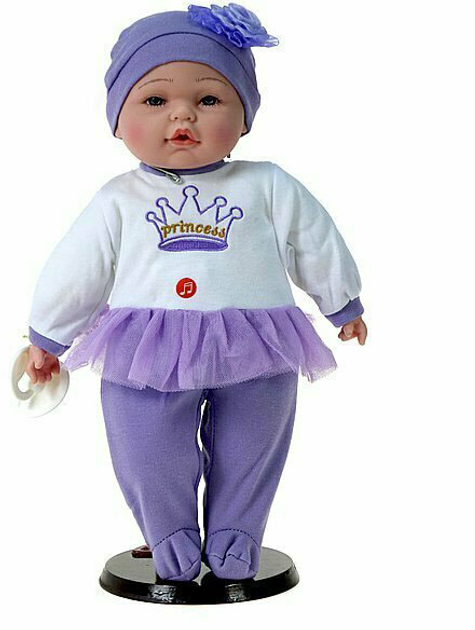 Lalka bobas Adar Purple Outfit Śpiewa i mówi po polsku 40 cm (5901271565302) - obraz 1