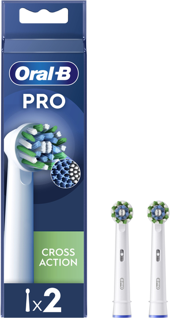 Насадки для електричної зубної щітки Oral-B Pro Cross Action, 2 шт білі (8006540847725) - зображення 1