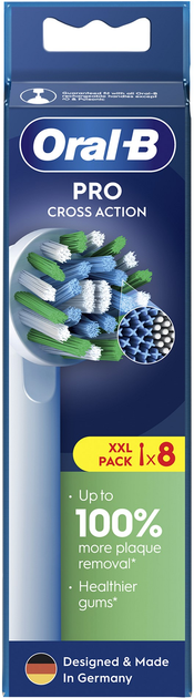 Końcówki do szczoteczki elektrycznej Oral-b Braun Pro Cross Action, 8 szt. białe (8006540847855) - obraz 2