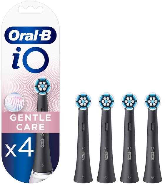 Насадки для електричної зубної щітки Oral-B iO Gentle Care 4 шт Чорні (4210201419082) - зображення 1