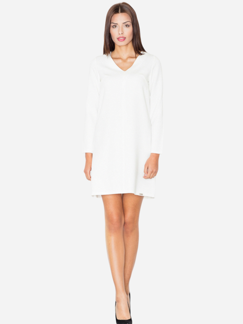 Sukienka krótka jesienna damska Figl M471 XL Ecru (5901299590621) - obraz 1