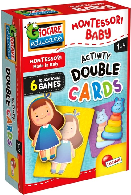 Dwustronne karty edukacyjne Lisciani Montessori Baby Activity Double Cards (8008324100620) - obraz 1
