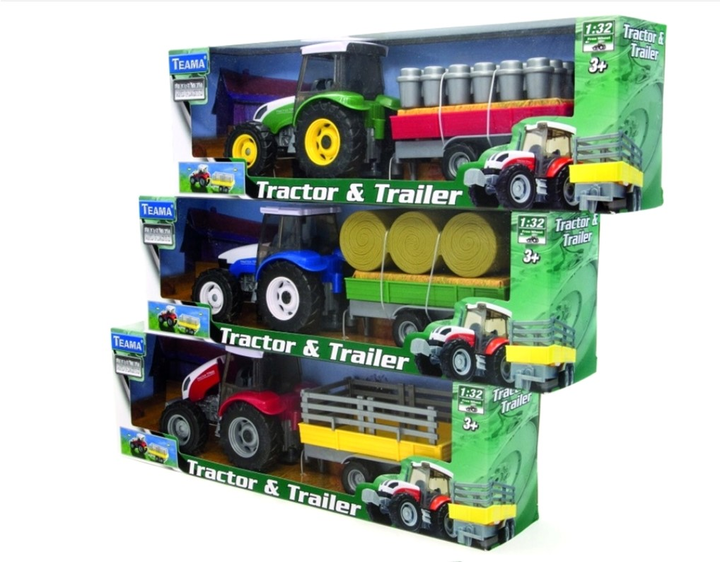 Traktor Teama Toys z przyczepą z mlekiem Zielony (4897021683970) - obraz 1