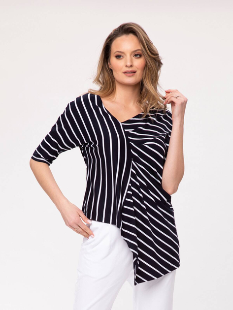 Блузка жіноча Look Made With Love Astrid 126 Nika Stripes S-M Темно-синій/Білий (5903999303785) - зображення 1
