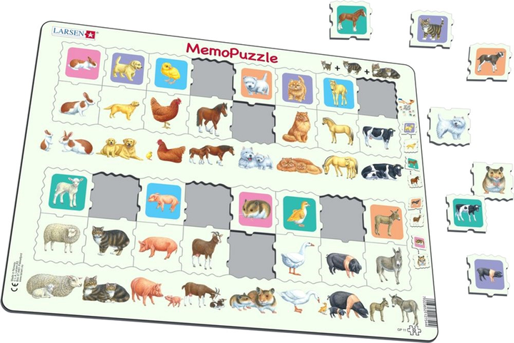 Puzzle Larsen Memo Duet Matka i dziecko 36.5 x 28.5 cm 32 elementy (7023852127544) - obraz 2
