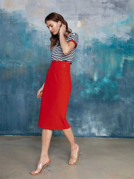 Spódnica ołówkowa damska Stylove S297 M Czerwona (5903887661447) - obraz 4