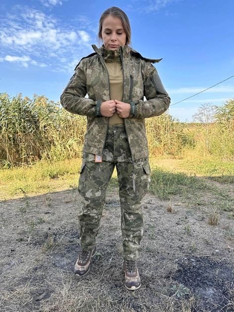 Куртка тактична весняна камуфляж Жіноча COMBAT Soft-Shell камуфляж ЗСУ S M - зображення 1